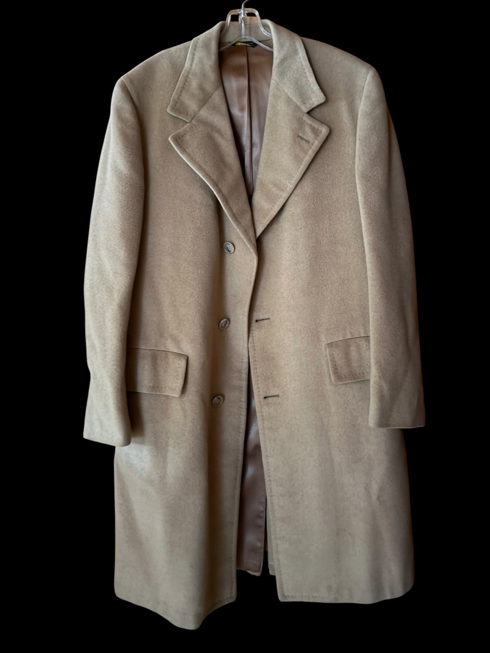 1970s W.A. Close Lined 100% Camel Hair Single-Breasted Heavy Overcoat